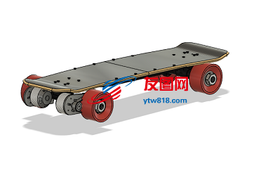 电动滑板模型3D图纸 F3D STEP格式