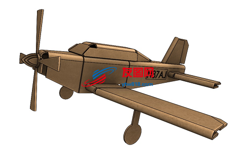 N87AJ纸板飞机模型3D图纸 Solidworks设计 附STEP