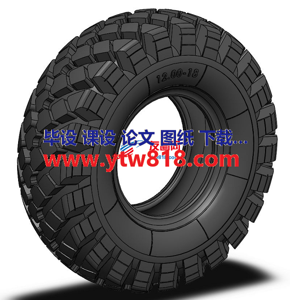 Tire 12-18轮胎模型3D图纸 Solidworks设计 附STP