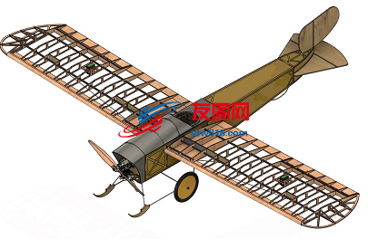 单翼RC遥控飞机航模框架3D图纸 STEP格式
