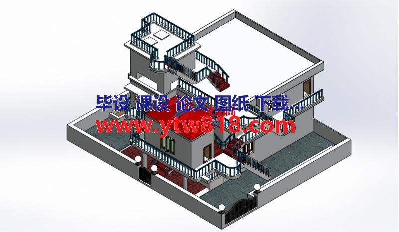 双层别墅模型3D图纸 Solidworks设计