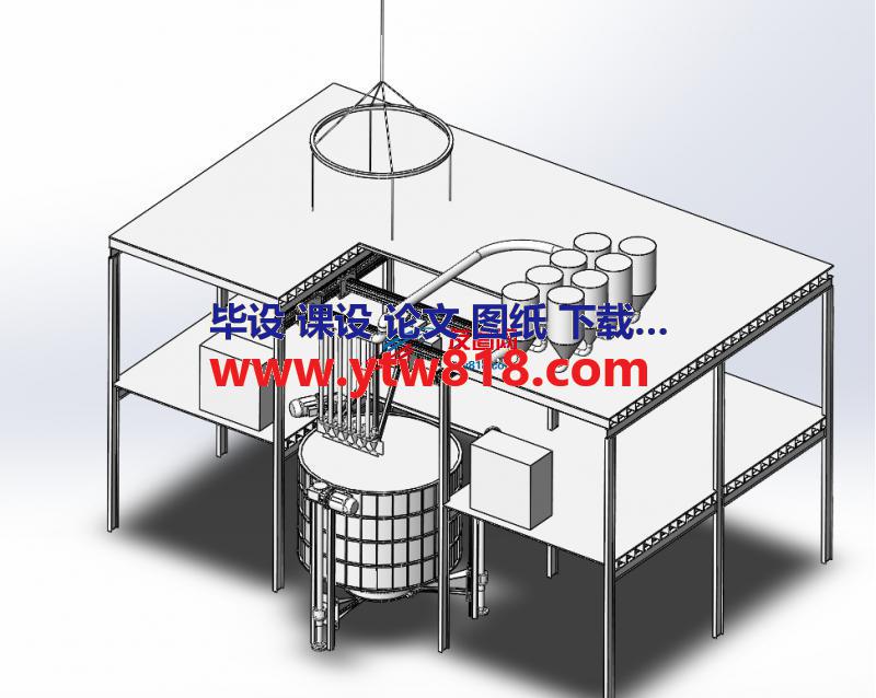 solidworks三维  大型的化工厂搅拌设备设计全套图