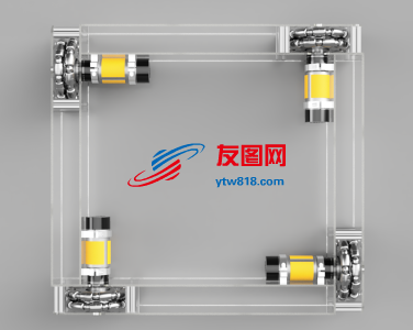 全向轮四轮小车3D图纸 STEP f3z格式