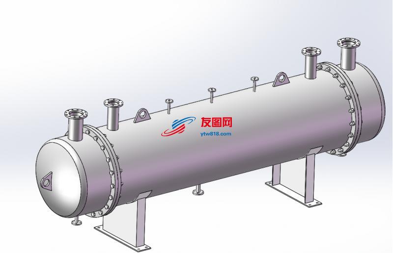 单通道带管壳式换热器设计模型全套图