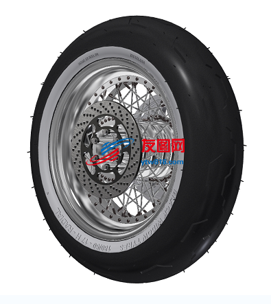 17x6摩托车后轮轮胎总装模型3D图纸 STP格式