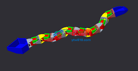 蛇形关节机器人模型3D图纸 IGS格式