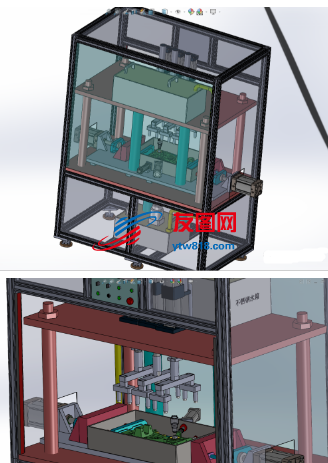 机油泵泵腔气密性检测机3D数模图纸 Solidworks设计