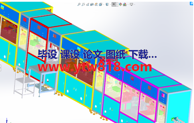 手机自动加工生产线3D图纸 Solidworks设计