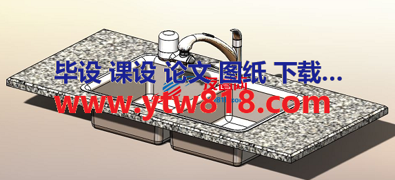 厨房水槽和过滤器水龙头3D数模图纸 Solidworks设计