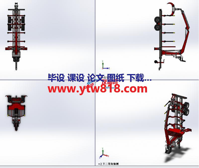 自装卸木材拖车 3D模型