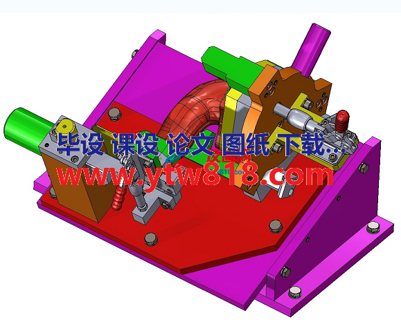 排气管焊接夹具模型3D图纸 x_t格式