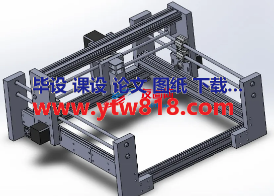 用同步带齿条DIY激光雕刻机3D图纸 Solidworks设计