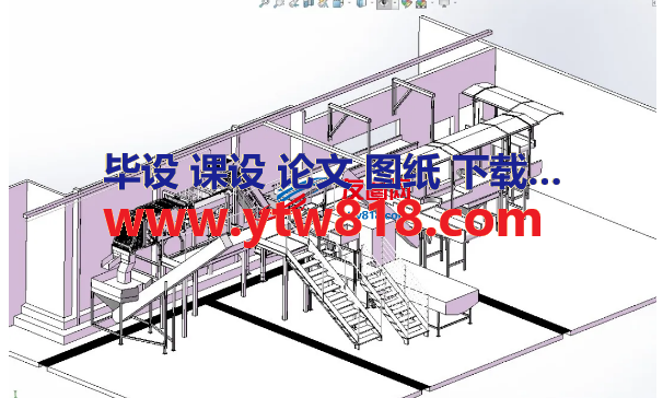 番薯加工流水线3D数模图纸 Solidworks设计