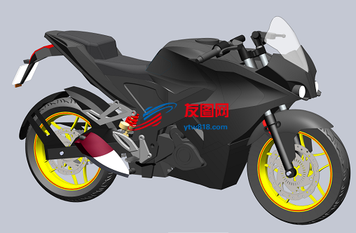 摩托车造型3D图纸 Step格式