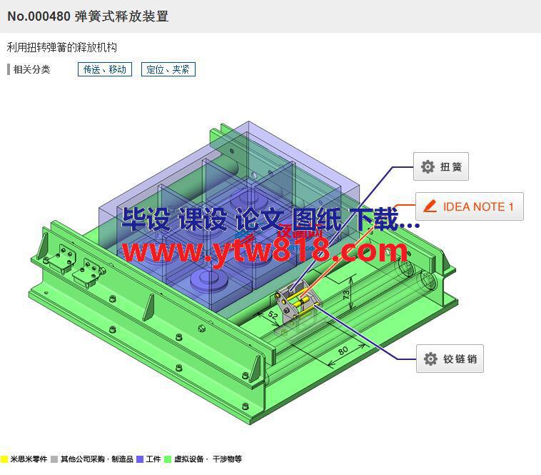 弹簧式释放装置3D图纸 Solidworks设计 附STP