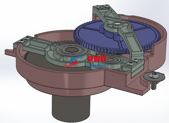 三直齿轮减速器3D数模图纸 STEP格式