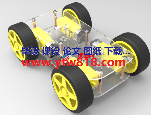 四驱平台玩具小车模型3D图纸 Solidworks设计