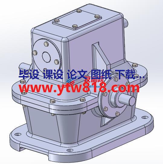 单级蜗轮蜗杆减速器SolidWorks模型