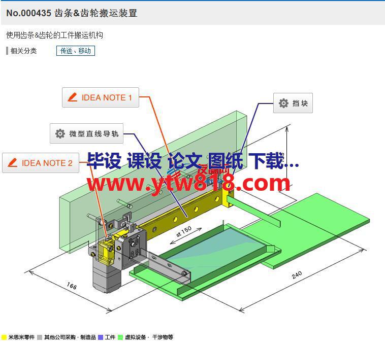 齿条&齿轮搬运装置3D数模图纸 Solidworks设计 附STP