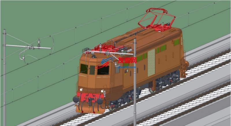机车火车与铁轨模型3D图纸 STEP格式