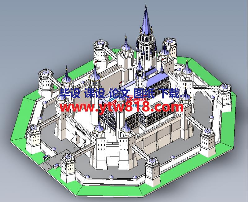 国王的城堡简易模型3D图纸 Solidworks设计 附STEP