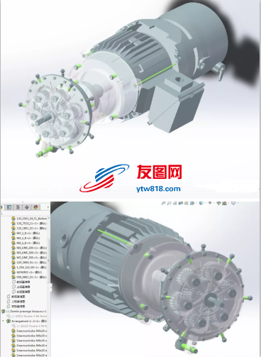 双级齿轮箱3D数模图纸 Solidworks设计 附STP