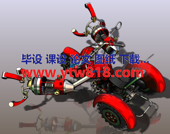 科幻三轮车机器人3D图纸 Solidworks设计 附STP