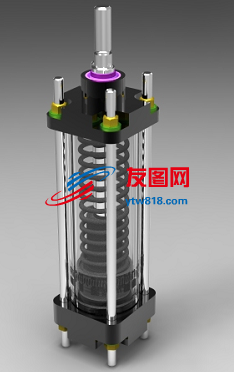 气缸3D数模图纸 PROE设计 附STP