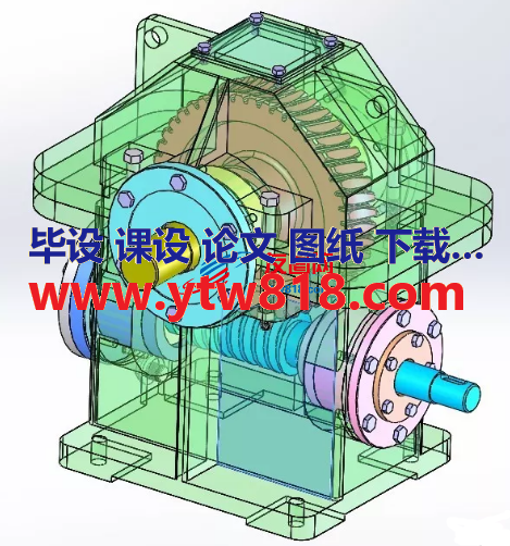 蜗轮蜗杆减速箱3D图纸 Solidworks设计