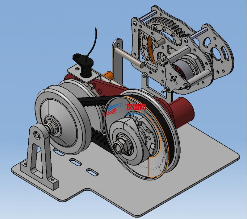 发动机的CVT无级变速器3D数模图纸 STEP IGS格式