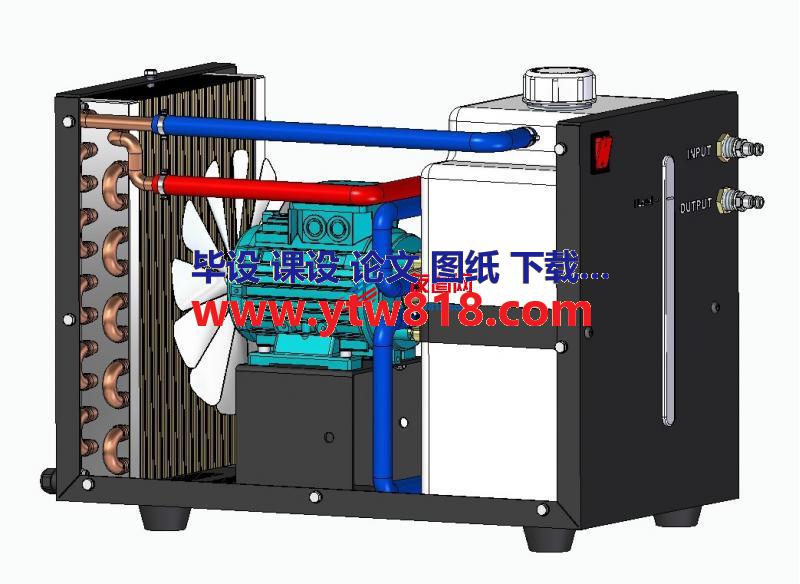 水冷却器设备模型3D图纸 STP格式