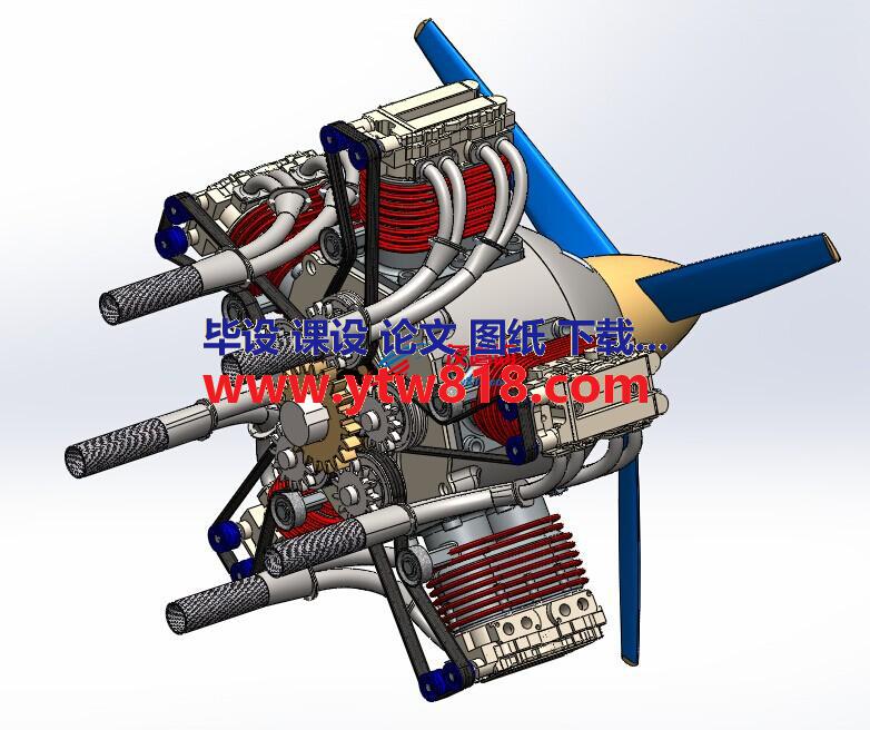 飞机发动机3D模型图纸 SolidWorks设计