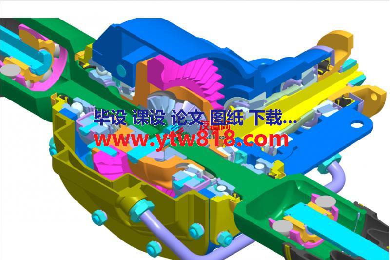 越野车轴驱动差速齿轮箱3D数模图纸 STP格式