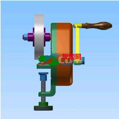 手动砂轮机3D模型三维图纸