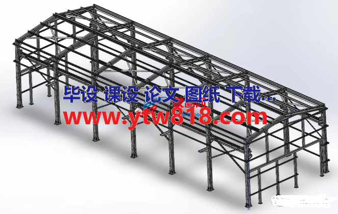 厂房钢结构3D图纸 Solidworks设计