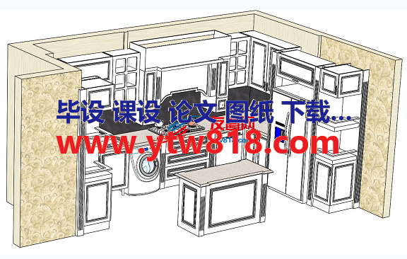 经典橱柜布局结构模型3D图纸 Solidworks设计