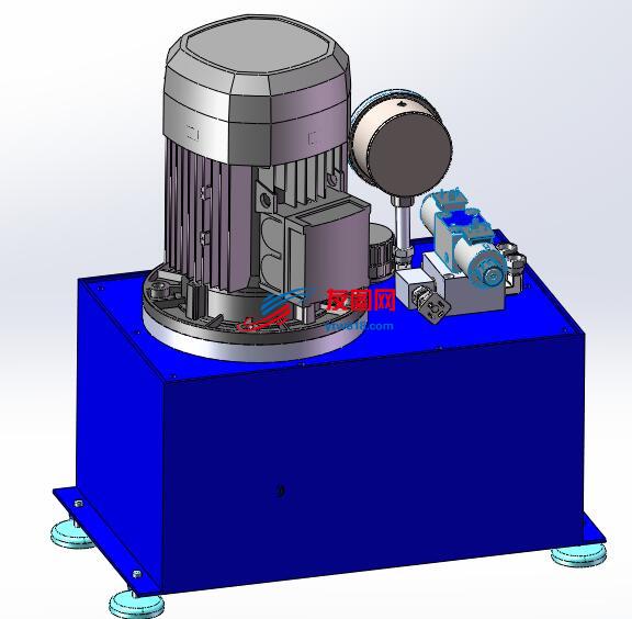 液压泵站SolidWorks设计模型