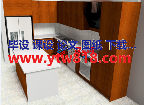 Cabin Kitchen厨房一角模型3D图纸 x_b stp等多种格式