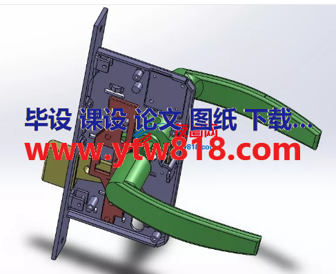 拉手门锁内部结构3D图纸 Solidworks设计