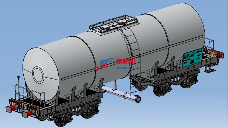 62L铁路罐车3D数模图纸 STEP格式