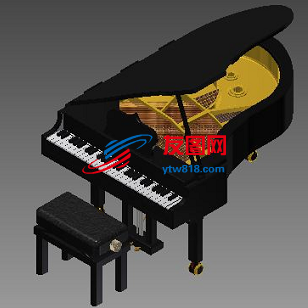 三角钢琴大钢琴模型3D图纸 INVENTOR设计