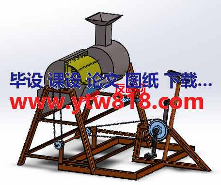 骑踏驱动式坚果壳切碎机3D数模图纸 Solidworks设计