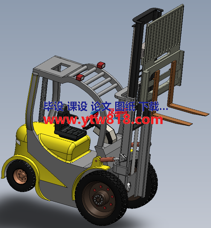 叉车简易模型3D图纸 Solidworks设计