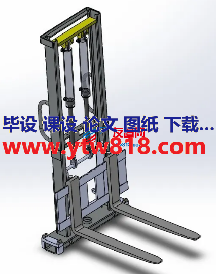 液压升降提升机构3D图纸 Solidworks设计