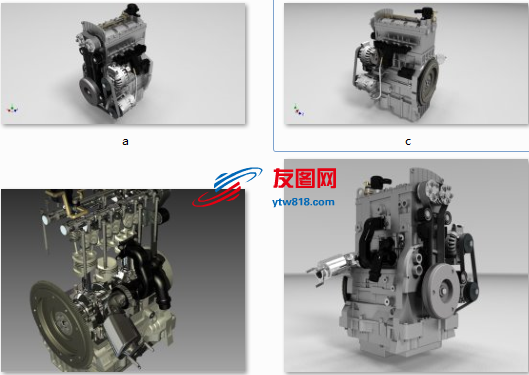 缸柴油机模型3D图纸 STP格式