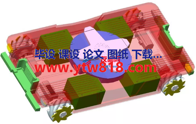 麦克纳姆轮式全方位AGV简易小车3D图纸 Solidworks设计