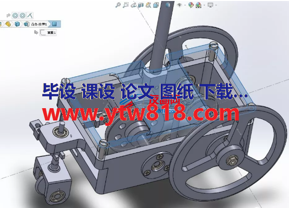 走“8”字型无碳小车三维图纸 Solidworks设计