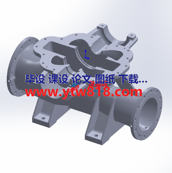 单级双吸泵（中开泵）XDS300-250-450三维模型