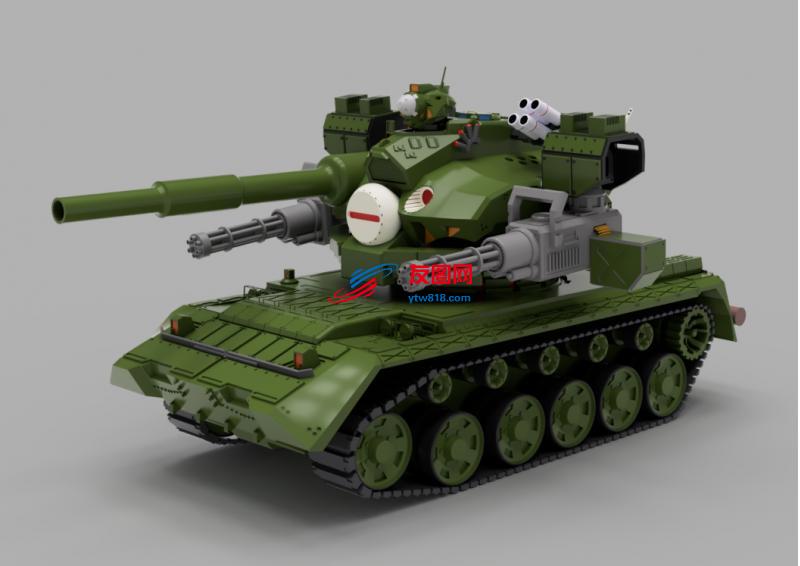 主战坦克模型3D图纸 STP格式