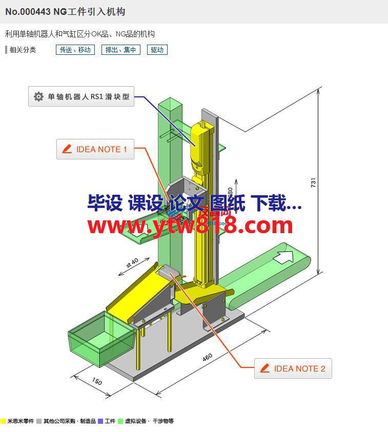 工件引入机构3D数模图纸 Solidworks设计 附STP